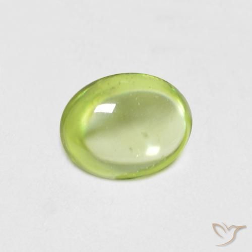 0.57ct Naturale Verde giallastro vivace Sfene, Ovale, Trasparente