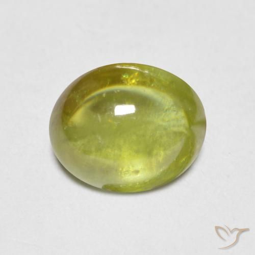 1.37ct Naturale Caldo terroso verde Sfene, Ovale, Trasparente