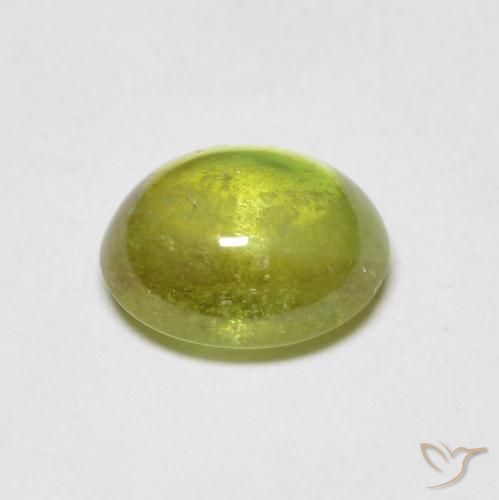 Sfene Caldo terroso verde naturale da 1.37 ct, Ovale, Trasparente