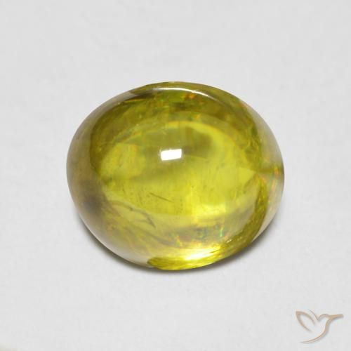 1.78ct Naturale Verde medio Sfene, Ovale, Trasparente