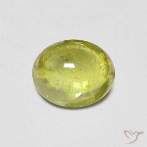 0.98ct Naturale Caldo terroso verde Sfene, Ovale, Trasparente
