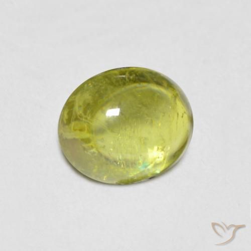 Sfene Caldo terroso verde naturale da 0.98 ct, Ovale, Trasparente