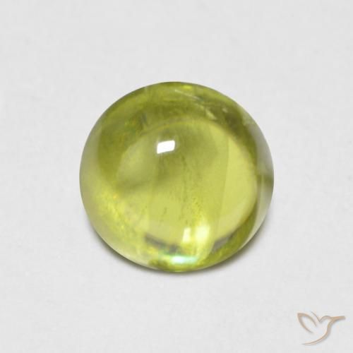 0.85ct Naturale Caldo bosco verde Sfene, Rotondo, Trasparente