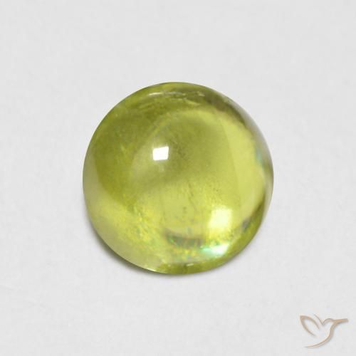 Sfene Caldo bosco verde naturale da 0.85 ct, Rotondo, Trasparente