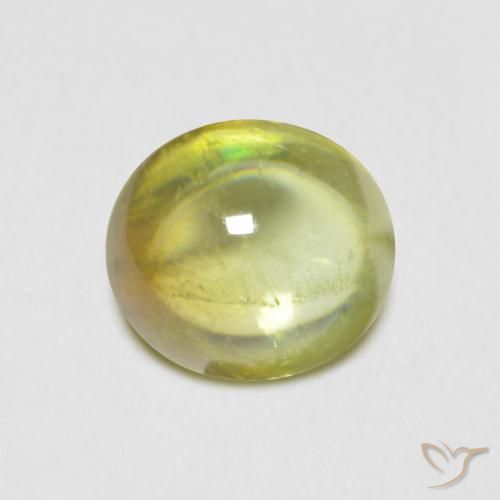 0.88ct Naturale Caldo terroso verde Sfene, Ovale, Trasparente