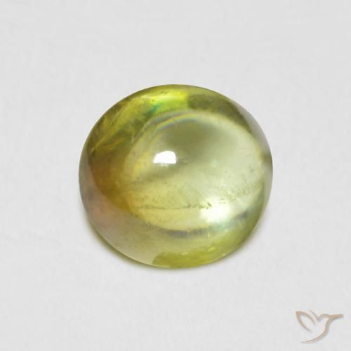 Sfene Caldo terroso verde naturale da 0.88 ct, Ovale, Trasparente