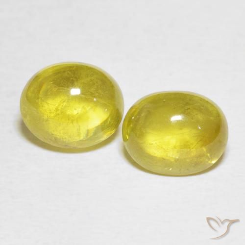 4.25ctw Naturale Giallo medio Sfene, Ovale, Trasparente
