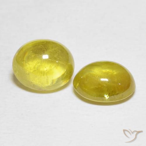 Gemme di Sfene Giallo medio naturale da 4.25 ct, Ovale, Trasparente