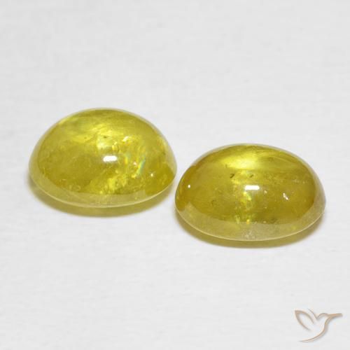 Gemme di Sfene Giallo medio naturale da 4.25 ct, Ovale, Trasparente