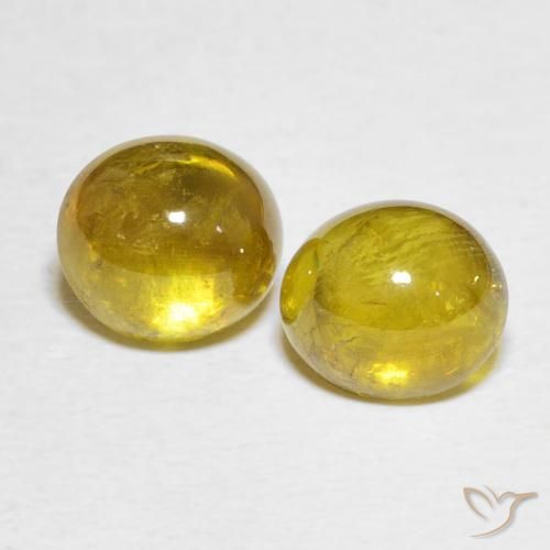 3.89ctw Naturale Giallo medio Sfene, Ovale, Trasparente