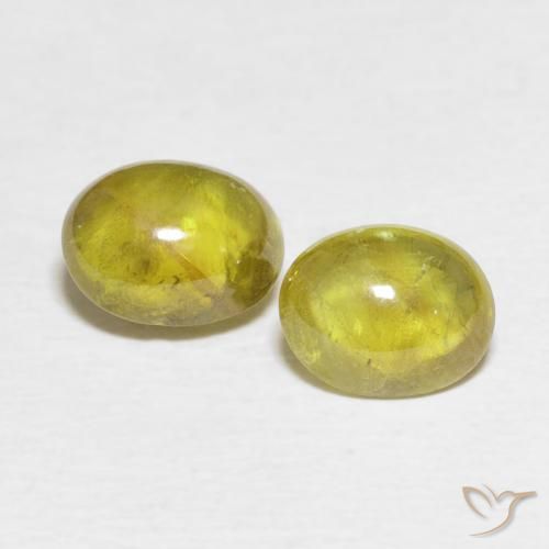2.31ctw Naturale Giallo d'autunno Sfene, Ovale, Trasparente