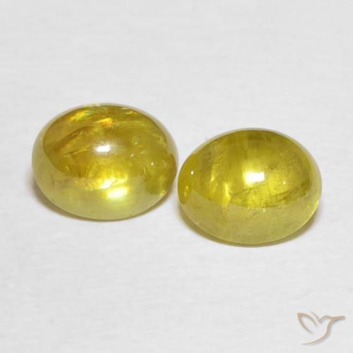 3.52ctw Naturale Giallo medio Sfene, Ovale, Trasparente