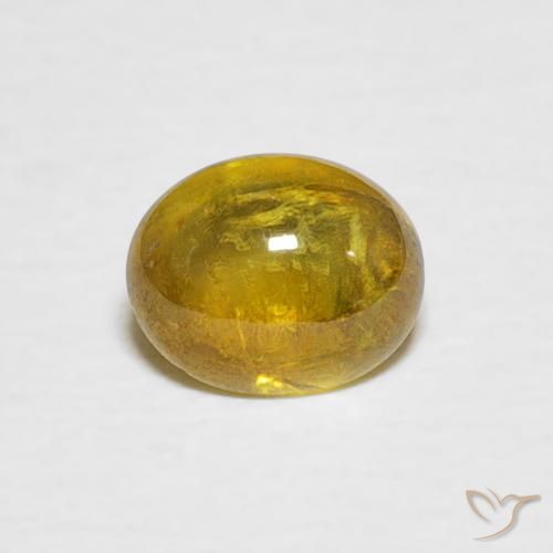 1.02ct Naturale Giallo brunastro Sfene, Ovale, Trasparente