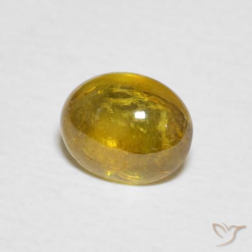 Sfene Giallo brunastro naturale da 1.02 ct, Ovale, Trasparente
