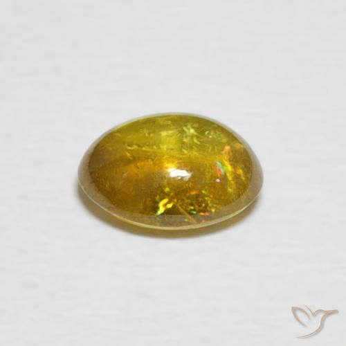 Sfene Giallo brunastro naturale da 1.02 ct, Ovale, Trasparente