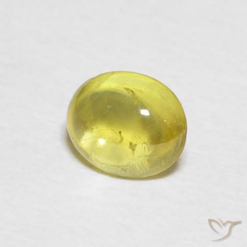 Sfene Giallo cibernetico naturale da 0.89 ct, Ovale, Trasparente