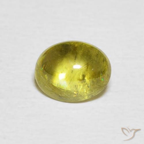 1.28ct Naturale Limone giallo Sfene, Ovale, Trasparente