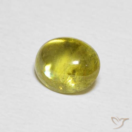 Sfene Limone giallo naturale da 1.28 ct, Ovale, Trasparente