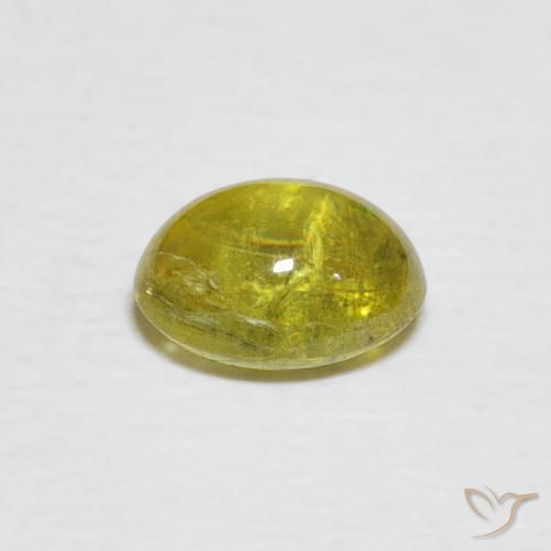 Sfene Limone giallo naturale da 1.28 ct, Ovale, Trasparente
