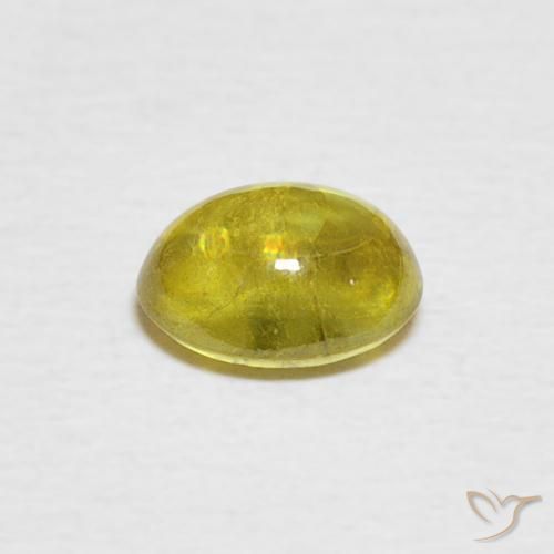 Sfene Giallo brunastro naturale da 0.96 ct, Ovale, Trasparente