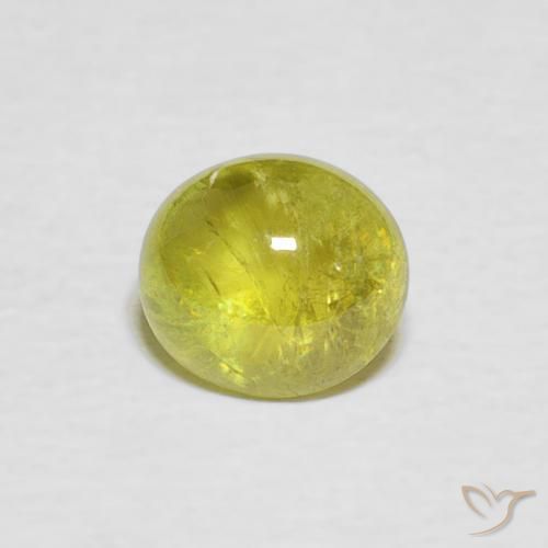 1.18ct Naturale Giallo medio Sfene, Ovale, Trasparente