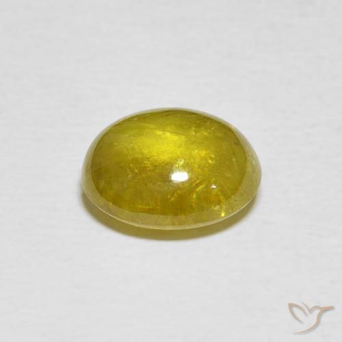 Sfene Pineapple yellow naturale da 3.21 ct, Ovale, Trasparente