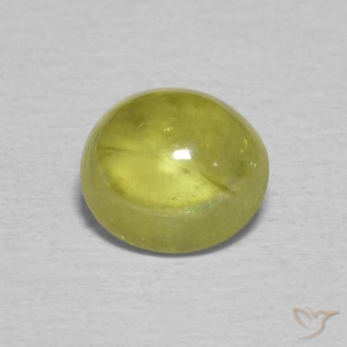 1.10ct Naturale Giallo verde Sfene, Ovale, Trasparente