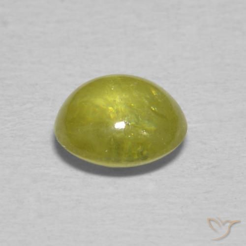 Sfene Giallo verde naturale da 1.10 ct, Ovale, Trasparente