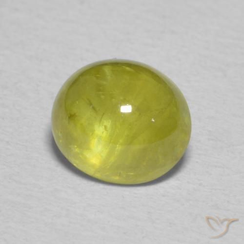Sfene Giallo medio naturale da 1.52 ct, Ovale, Trasparente