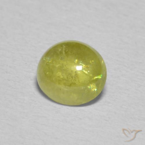 Sfene Giallo medio naturale da 0.92 ct, Ovale, Trasparente