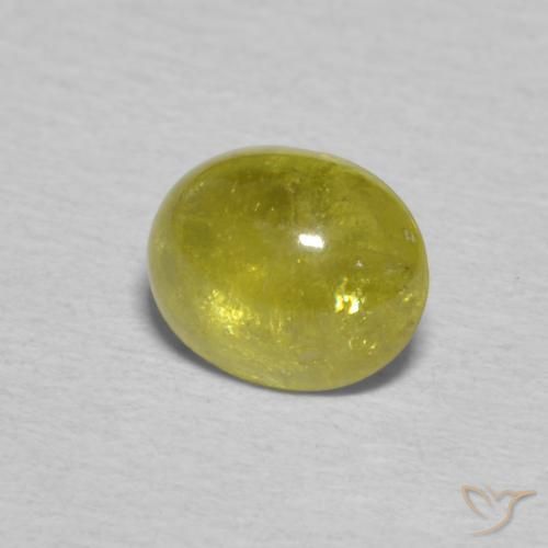 Sfene Pineapple yellow naturale da 0.91 ct, Ovale, Trasparente