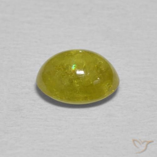 Sfene Pineapple yellow naturale da 0.91 ct, Ovale, Trasparente