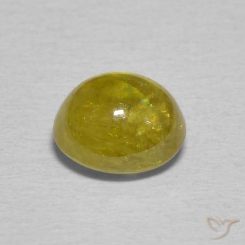 Sfene Pineapple yellow naturale da 1.34 ct, Ovale, Trasparente