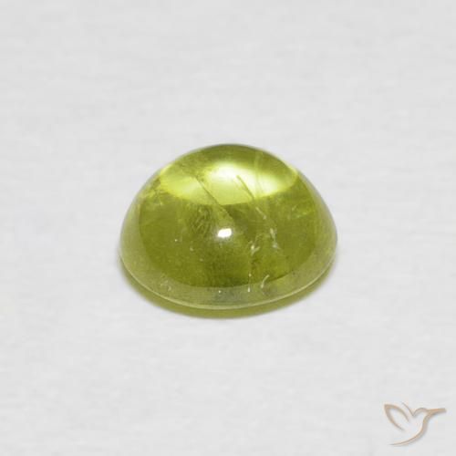 Sfene Caldo terroso verde naturale da 1.18 ct, Ovale, Trasparente