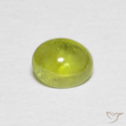 0.91ct Naturale Verde giallastro Sfene, Ovale, Trasparente