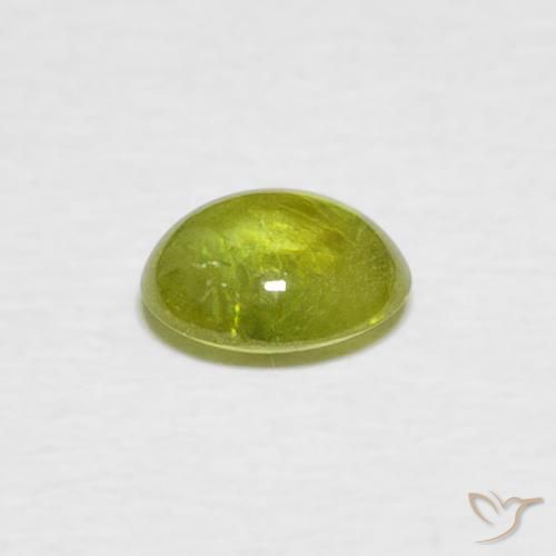 Sfene Verde giallastro naturale da 0.91 ct, Ovale, Trasparente
