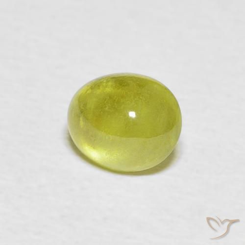 Sfene Caldo terroso verde naturale da 1.21 ct, Ovale, Trasparente