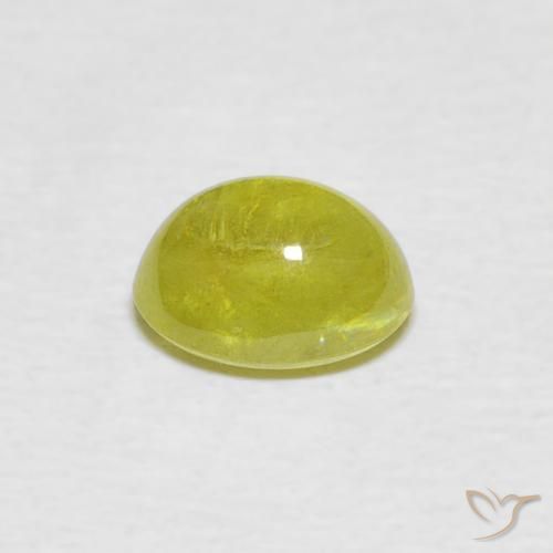 Sfene Caldo terroso verde naturale da 1.21 ct, Ovale, Trasparente