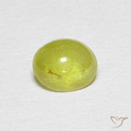 1.01ct Naturale Caldo terroso verde Sfene, Ovale, Trasparente