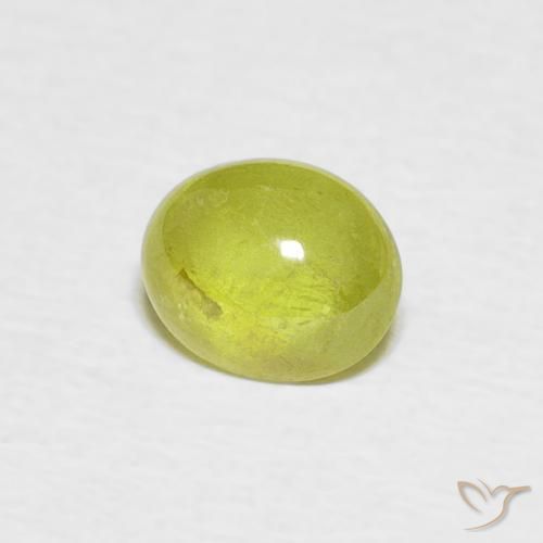 Sfene Caldo terroso verde naturale da 1.01 ct, Ovale, Trasparente