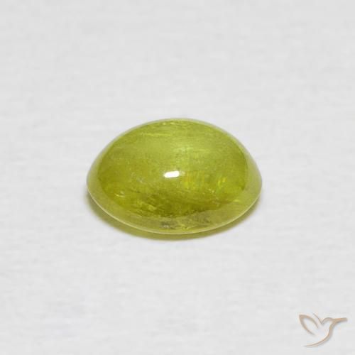 Sfene Caldo terroso verde naturale da 1.01 ct, Ovale, Trasparente