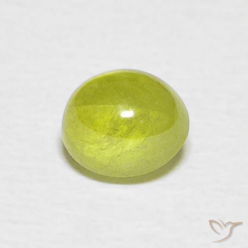 1.06ct Naturale Caldo bosco verde Sfene, Ovale, Trasparente