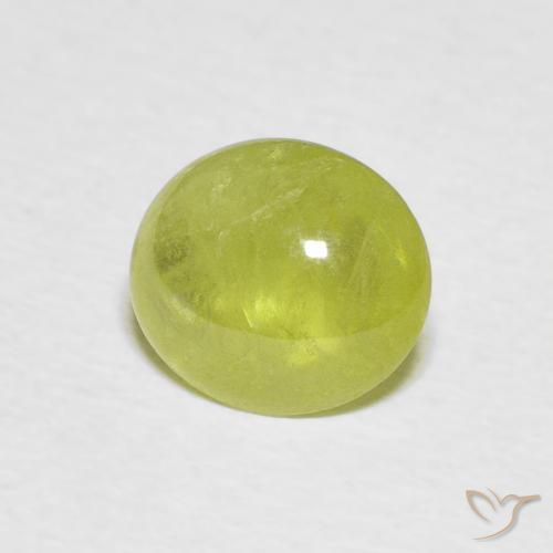 Sfene Caldo terroso verde naturale da 1.93 ct, Ovale, Trasparente