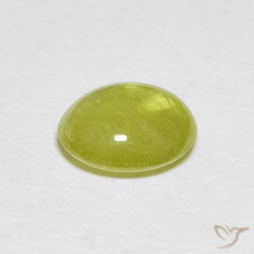 Sfene Caldo terroso verde naturale da 1.93 ct, Ovale, Trasparente