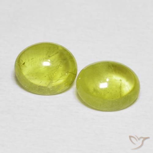 2.57ctw Naturale Giallo Limone Chiaro Sfene, Ovale, Trasparente