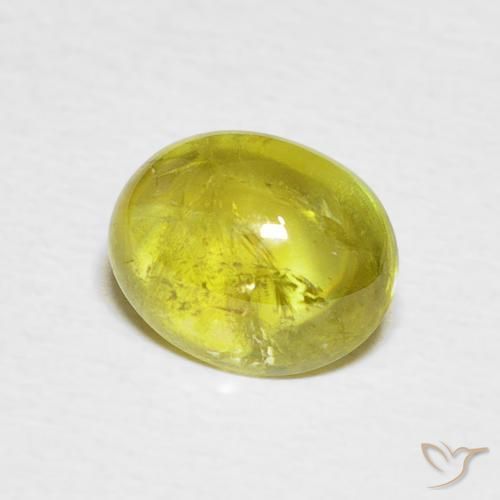 Sfene Caldo terroso verde naturale da 2.20 ct, Ovale, Trasparente