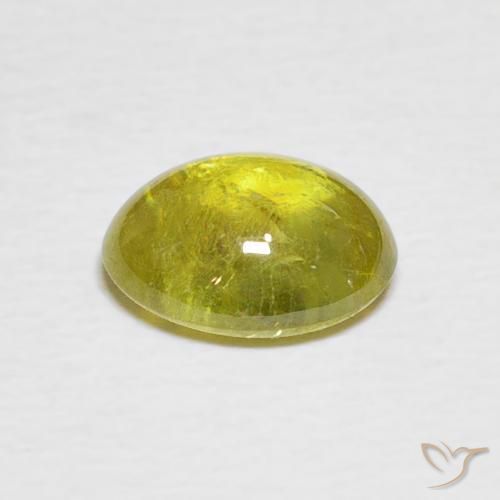 Sfene Caldo terroso verde naturale da 2.20 ct, Ovale, Trasparente