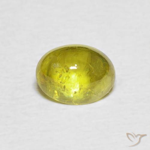 1.23ct Naturale Caldo terroso verde Sfene, Ovale, Trasparente