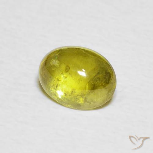 Sfene Caldo terroso verde naturale da 1.23 ct, Ovale, Trasparente