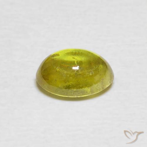 Sfene Caldo terroso verde naturale da 1.23 ct, Ovale, Trasparente